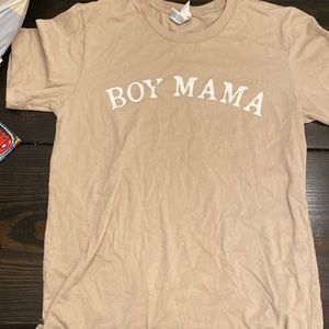 Boy Mama Tan Beige T-Shirt